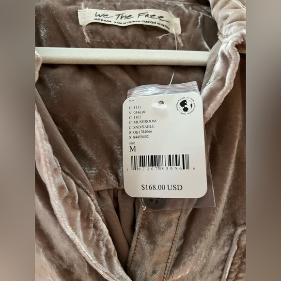 Free People
Night Skies Velvet Button Front Collar Long Sleeve Top - Picture 7 of 7